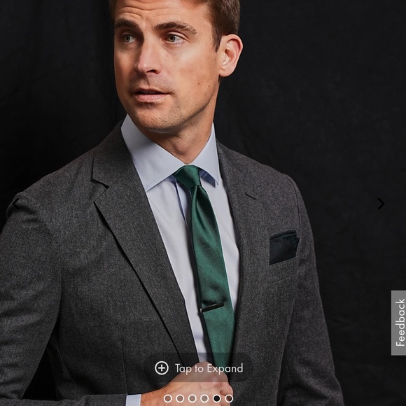 The Tie Bar - Grosgrain Solid Hunter Tie - Picture 2 of 5